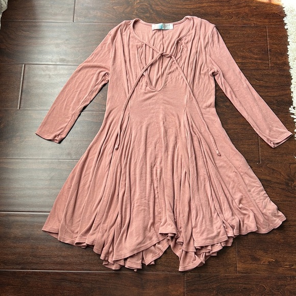 Free People FP Beach Keyhole Long Sleeve Ribbed Dress - Picture 5 of 7